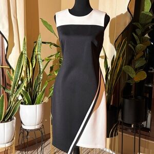 [Tommy Hilfiger]  Black and White Asymmetrical Dress